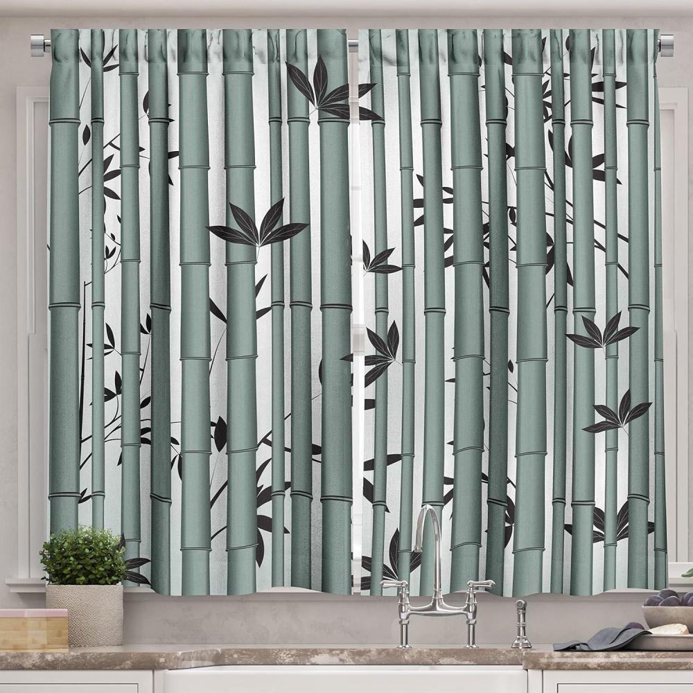 imageAmbesonne Night Sky Kitchen Curtains Full Moon and Foggy Clouds with Turquoise Glass Like Sea Ocean Print Window Drapes 2 Panel Set for Kitchen Cafe Decor 55quot X 39quot Blue WhiteBluegrey and Dimgrey