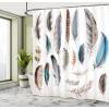 Ambesonne Anchor Shower Curtain, Marine Sailing Sea Symbol and Grungy Rustic Planks in a Neutral Camo Tone, Cloth Fabric Drape for Sea Themed Bathroom Decor Set with Hooks, 69″ W x 75″ L, Green Khaki(White Soft Blue Ecru)