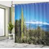 Ambesonne Anchor Shower Curtain, Marine Sailing Sea Symbol and Grungy Rustic Planks in a Neutral Camo Tone, Cloth Fabric Drape for Sea Themed Bathroom Decor Set with Hooks, 69″ W x 75″ L, Green Khaki(Green Blue)