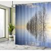 Ambesonne Anchor Shower Curtain, Marine Sailing Sea Symbol and Grungy Rustic Planks in a Neutral Camo Tone, Cloth Fabric Drape for Sea Themed Bathroom Decor Set with Hooks, 69″ W x 75″ L, Green Khaki(Blue Brown)