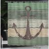 Ambesonne Anchor Shower Curtain, Marine Sailing Sea Symbol and Grungy Rustic Planks in a Neutral Camo Tone, Cloth Fabric Drape for Sea Themed Bathroom Decor Set with Hooks, 69″ W x 75″ L, Green Khaki(Green Khaki)