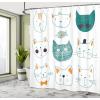 Ambesonne Anchor Shower Curtain, Marine Sailing Sea Symbol and Grungy Rustic Planks in a Neutral Camo Tone, Cloth Fabric Drape for Sea Themed Bathroom Decor Set with Hooks, 69″ W x 75″ L, Green Khaki(Teal Apricot)