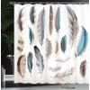 Ambesonne Anchor Shower Curtain, Marine Sailing Sea Symbol and Grungy Rustic Planks in a Neutral Camo Tone, Cloth Fabric Drape for Sea Themed Bathroom Decor Set with Hooks, 69″ W x 75″ L, Green Khaki(White Soft Blue Ecru)