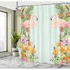 Ambesonne Anchor Shower Curtain, Marine Sailing Sea Symbol and Grungy Rustic Planks in a Neutral Camo Tone, Cloth Fabric Drape for Sea Themed Bathroom Decor Set with Hooks, 69″ W x 75″ L, Green Khaki(Pale Blue Orange)