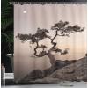 Ambesonne Anchor Shower Curtain, Marine Sailing Sea Symbol and Grungy Rustic Planks in a Neutral Camo Tone, Cloth Fabric Drape for Sea Themed Bathroom Decor Set with Hooks, 69″ W x 75″ L, Green Khaki(Brown Grey)