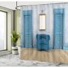Ambesonne Anchor Shower Curtain, Marine Sailing Sea Symbol and Grungy Rustic Planks in a Neutral Camo Tone, Cloth Fabric Drape for Sea Themed Bathroom Decor Set with Hooks, 69″ W x 75″ L, Green Khaki(Blue Sand Brown)