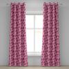 Ambesonne Brown Grommet Curtain, Batik Parang Barong Diagonal Pattern Indonesian Culture and Art Design, Decorative 2-Panel Window Drapes for Bedroom Living Room, 50″ x 84″, Brown Apricot Caramel(Pale Pink Magenta)