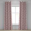 Ambesonne Brown Grommet Curtain, Batik Parang Barong Diagonal Pattern Indonesian Culture and Art Design, Decorative 2-Panel Window Drapes for Bedroom Living Room, 50″ x 84″, Brown Apricot Caramel(Ruby and White)