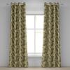 Ambesonne Brown Grommet Curtain, Batik Parang Barong Diagonal Pattern Indonesian Culture and Art Design, Decorative 2-Panel Window Drapes for Bedroom Living Room, 50″ x 84″, Brown Apricot Caramel(Pale Brown Dark Green)