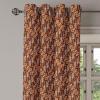 Ambesonne Brown Grommet Curtain, Batik Parang Barong Diagonal Pattern Indonesian Culture and Art Design, Decorative 2-Panel Window Drapes for Bedroom Living Room, 50″ x 84″, Brown Apricot Caramel(Brown Apricot Caramel)