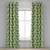 Ambesonne Brown Grommet Curtain, Batik Parang Barong Diagonal Pattern Indonesian Culture and Art Design, Decorative 2-Panel Window Drapes for Bedroom Living Room, 50″ x 84″, Brown Apricot Caramel(Fern Green Marigold)