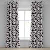 Ambesonne Brown Grommet Curtain, Batik Parang Barong Diagonal Pattern Indonesian Culture and Art Design, Decorative 2-Panel Window Drapes for Bedroom Living Room, 50″ x 84″, Brown Apricot Caramel(Black Fuchsia White)