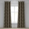 Ambesonne Brown Grommet Curtain, Batik Parang Barong Diagonal Pattern Indonesian Culture and Art Design, Decorative 2-Panel Window Drapes for Bedroom Living Room, 50″ x 84″, Brown Apricot Caramel(Dark Taupe Fern Green)