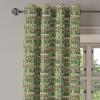 Ambesonne Brown Grommet Curtain, Batik Parang Barong Diagonal Pattern Indonesian Culture and Art Design, Decorative 2-Panel Window Drapes for Bedroom Living Room, 50″ x 84″, Brown Apricot Caramel(Green Pale Brown Beige)
