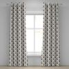 Ambesonne Brown Grommet Curtain, Batik Parang Barong Diagonal Pattern Indonesian Culture and Art Design, Decorative 2-Panel Window Drapes for Bedroom Living Room, 50″ x 84″, Brown Apricot Caramel(Peach Teal Dark Brown)