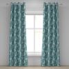 Ambesonne Brown Grommet Curtain, Batik Parang Barong Diagonal Pattern Indonesian Culture and Art Design, Decorative 2-Panel Window Drapes for Bedroom Living Room, 50″ x 84″, Brown Apricot Caramel(Teal Seafoam)