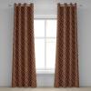 Ambesonne Brown Grommet Curtain, Batik Parang Barong Diagonal Pattern Indonesian Culture and Art Design, Decorative 2-Panel Window Drapes for Bedroom Living Room, 50″ x 84″, Brown Apricot Caramel(Brown Apricot Caramel)