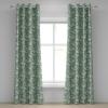 Ambesonne Brown Grommet Curtain, Batik Parang Barong Diagonal Pattern Indonesian Culture and Art Design, Decorative 2-Panel Window Drapes for Bedroom Living Room, 50″ x 84″, Brown Apricot Caramel(Reseda Green Cream)