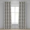 Ambesonne Brown Grommet Curtain, Batik Parang Barong Diagonal Pattern Indonesian Culture and Art Design, Decorative 2-Panel Window Drapes for Bedroom Living Room, 50″ x 84″, Brown Apricot Caramel(Dark Brown Fern Green)