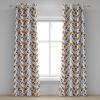Ambesonne Brown Grommet Curtain, Batik Parang Barong Diagonal Pattern Indonesian Culture and Art Design, Decorative 2-Panel Window Drapes for Bedroom Living Room, 50″ x 84″, Brown Apricot Caramel(Pale Orange Brown White)