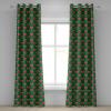 Ambesonne Brown Grommet Curtain, Batik Parang Barong Diagonal Pattern Indonesian Culture and Art Design, Decorative 2-Panel Window Drapes for Bedroom Living Room, 50″ x 84″, Brown Apricot Caramel(Apple Green Dark Coral)