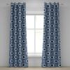 Ambesonne Brown Grommet Curtain, Batik Parang Barong Diagonal Pattern Indonesian Culture and Art Design, Decorative 2-Panel Window Drapes for Bedroom Living Room, 50″ x 84″, Brown Apricot Caramel(Slate Blue Black White)