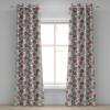 Ambesonne Brown Grommet Curtain, Batik Parang Barong Diagonal Pattern Indonesian Culture and Art Design, Decorative 2-Panel Window Drapes for Bedroom Living Room, 50″ x 84″, Brown Apricot Caramel(Coral Grey Reseda Green)