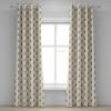 Ambesonne Brown Grommet Curtain, Batik Parang Barong Diagonal Pattern Indonesian Culture and Art Design, Decorative 2-Panel Window Drapes for Bedroom Living Room, 50″ x 84″, Brown Apricot Caramel(Pale Coffee Black Pink)