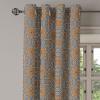 Ambesonne Brown Grommet Curtain, Batik Parang Barong Diagonal Pattern Indonesian Culture and Art Design, Decorative 2-Panel Window Drapes for Bedroom Living Room, 50″ x 84″, Brown Apricot Caramel(Blue Sepia Redwood)