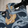 Ambesonne Exotic Grommet Curtain, Minimal Neutral Animal Print with Tiger Silhouettes Pattern Jungle Cat, Decorative Single Panel Drapes for Bedroom Living Room, 50″ x 96″, Eggshell Warm Taupe Tan(Amber Blue Grey Dark Blue)