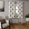 Ambesonne Exotic Grommet Curtain, Minimal Neutral Animal Print with Tiger Silhouettes Pattern Jungle Cat, Decorative Single Panel Drapes for Bedroom Living Room, 50″ x 96″, Eggshell Warm Taupe Tan(Ivory Cocoa and Ceil Blue)