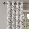 Ambesonne Exotic Grommet Curtain, Minimal Neutral Animal Print with Tiger Silhouettes Pattern Jungle Cat, Decorative Single Panel Drapes for Bedroom Living Room, 50″ x 96″, Eggshell Warm Taupe Tan(Pale Pink Eggshell)