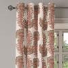 Ambesonne Exotic Grommet Curtain, Minimal Neutral Animal Print with Tiger Silhouettes Pattern Jungle Cat, Decorative Single Panel Drapes for Bedroom Living Room, 50″ x 96″, Eggshell Warm Taupe Tan(Peacock Green Salmon)