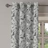 Ambesonne Exotic Grommet Curtain, Minimal Neutral Animal Print with Tiger Silhouettes Pattern Jungle Cat, Decorative Single Panel Drapes for Bedroom Living Room, 50″ x 96″, Eggshell Warm Taupe Tan(Grey Black and White)