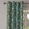 Ambesonne Exotic Grommet Curtain, Minimal Neutral Animal Print with Tiger Silhouettes Pattern Jungle Cat, Decorative Single Panel Drapes for Bedroom Living Room, 50″ x 96″, Eggshell Warm Taupe Tan(Green Teal and Ginger)