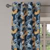 Ambesonne Exotic Grommet Curtain, Minimal Neutral Animal Print with Tiger Silhouettes Pattern Jungle Cat, Decorative Single Panel Drapes for Bedroom Living Room, 50″ x 96″, Eggshell Warm Taupe Tan(Amber Blue Grey Dark Blue)