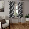 Ambesonne Exotic Grommet Curtain, Minimal Neutral Animal Print with Tiger Silhouettes Pattern Jungle Cat, Decorative Single Panel Drapes for Bedroom Living Room, 50″ x 96″, Eggshell Warm Taupe Tan(Charcoal Grey and Beige)