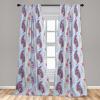 Ambesonne Floral Design Curtains, Retro Drawings of Spring Feels Flowers Boho with Neutral Leaves, Window Treatments 2 Panel Set for Living Room Bedroom, Pair of – 28″ x 63″, Deep Sky Blue Pale Grey(Pale Blue Dried Rose)