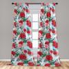 Ambesonne Floral Design Curtains, Retro Drawings of Spring Feels Flowers Boho with Neutral Leaves, Window Treatments 2 Panel Set for Living Room Bedroom, Pair of – 28″ x 63″, Deep Sky Blue Pale Grey(Coral Pastel Pink)