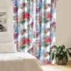 Ambesonne Floral Design Curtains, Retro Drawings of Spring Feels Flowers Boho with Neutral Leaves, Window Treatments 2 Panel Set for Living Room Bedroom, Pair of – 28″ x 63″, Deep Sky Blue Pale Grey(Dark Coral Multicolor)
