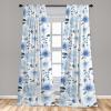 Ambesonne Floral Design Curtains, Retro Drawings of Spring Feels Flowers Boho with Neutral Leaves, Window Treatments 2 Panel Set for Living Room Bedroom, Pair of – 28″ x 63″, Deep Sky Blue Pale Grey(Lavender Blue White)