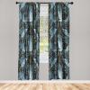 Ambesonne Floral Design Curtains, Retro Drawings of Spring Feels Flowers Boho with Neutral Leaves, Window Treatments 2 Panel Set for Living Room Bedroom, Pair of – 28″ x 63″, Deep Sky Blue Pale Grey(Mustard Pale Ceil Blue)