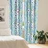 Ambesonne Floral Design Curtains, Retro Drawings of Spring Feels Flowers Boho with Neutral Leaves, Window Treatments 2 Panel Set for Living Room Bedroom, Pair of – 28″ x 63″, Deep Sky Blue Pale Grey(Blue Violet and Pale Green)
