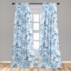 Ambesonne Floral Design Curtains, Retro Drawings of Spring Feels Flowers Boho with Neutral Leaves, Window Treatments 2 Panel Set for Living Room Bedroom, Pair of – 28″ x 63″, Deep Sky Blue Pale Grey(Pale Azure Blue Pale Blue)