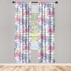 Ambesonne Floral Design Curtains, Retro Drawings of Spring Feels Flowers Boho with Neutral Leaves, Window Treatments 2 Panel Set for Living Room Bedroom, Pair of – 28″ x 63″, Deep Sky Blue Pale Grey(Hot Pink Pale Azure Blue)