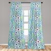 Ambesonne Floral Design Curtains, Retro Drawings of Spring Feels Flowers Boho with Neutral Leaves, Window Treatments 2 Panel Set for Living Room Bedroom, Pair of – 28″ x 63″, Deep Sky Blue Pale Grey(Blue Violet and Pale Green)