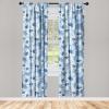 Ambesonne Floral Design Curtains, Retro Drawings of Spring Feels Flowers Boho with Neutral Leaves, Window Treatments 2 Panel Set for Living Room Bedroom, Pair of – 28″ x 63″, Deep Sky Blue Pale Grey(Lavender Blue Blue Grey)