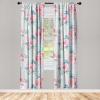 Ambesonne Floral Design Curtains, Retro Drawings of Spring Feels Flowers Boho with Neutral Leaves, Window Treatments 2 Panel Set for Living Room Bedroom, Pair of – 28″ x 63″, Deep Sky Blue Pale Grey(Pastel Pink Soft Blue)