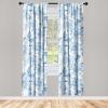 Ambesonne Floral Design Curtains, Retro Drawings of Spring Feels Flowers Boho with Neutral Leaves, Window Treatments 2 Panel Set for Living Room Bedroom, Pair of – 28″ x 63″, Deep Sky Blue Pale Grey(Pale Azure Blue Pale Blue)