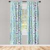 Ambesonne Floral Design Curtains, Retro Drawings of Spring Feels Flowers Boho with Neutral Leaves, Window Treatments 2 Panel Set for Living Room Bedroom, Pair of – 28″ x 63″, Deep Sky Blue Pale Grey(Blue Violet and Pale Green)